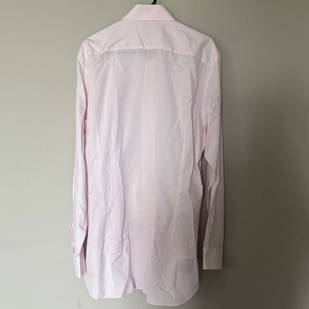 Ermenegildo Zegna Trofeo Luxury Men’s Light Pink Dress Shirt Sz Medium - Picture 7 of 9